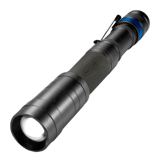 Lampe de poche, clip, noir, 350 lm