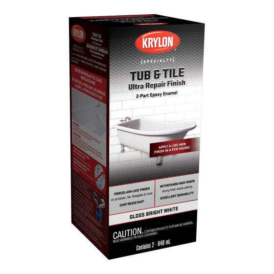 Tub & Tile 2-Part Epoxy Enamel, Gloss Bright White, 946 mL