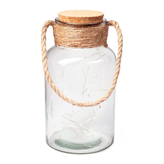 LED Fairy Light Glass Bottle – 10.25" – Clear – Cork