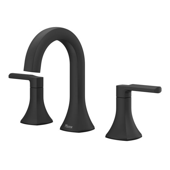 Vaneri Bathroom Faucet, 2 Handle, Matte Black