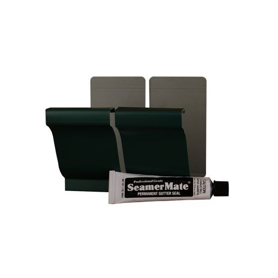 Gutter Joiners with Sealant, Aluminum, Black, 5-in, 2/Pkg