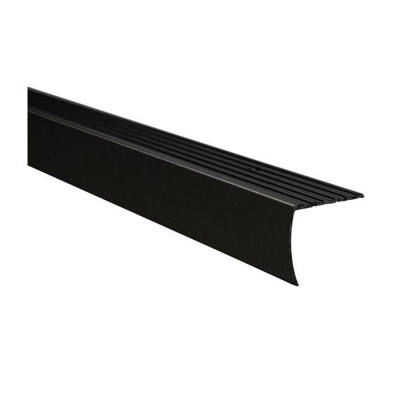 Nez de marche, aluminium, tombant 1 1/8" x 72", noir mat
