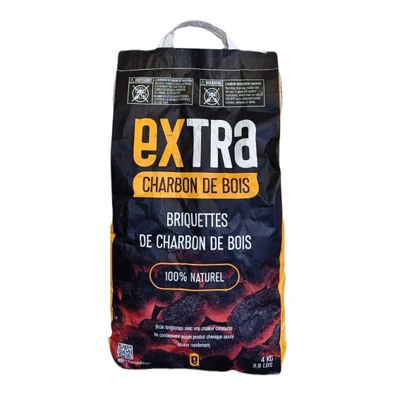 Briquettes de charbon de bois, 100% naturel, 4 kg