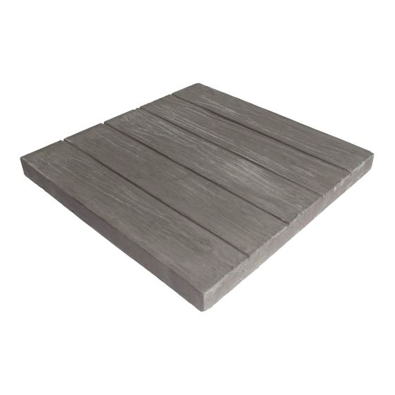 Dalle de patio Foresta, imitation bois, béton, 20" x 20", gris foncé