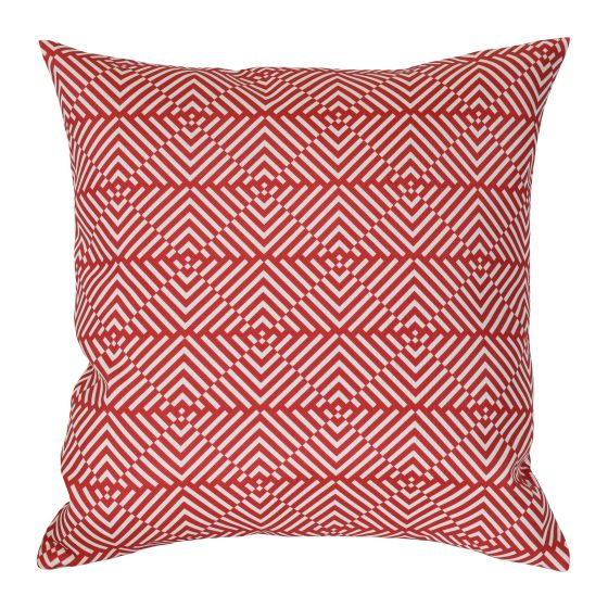 Outdoor Cushion - Geometric Pattern - 16" x 16" - Terracotta