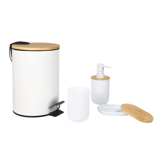 4-Piece Bathroom Accessory Set - Matte White