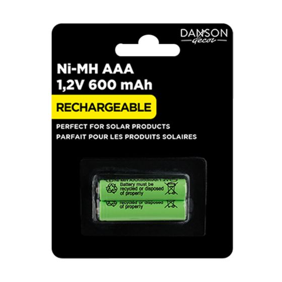 Rechargeable AAA Batteries - 1.2V - 600mAh - 2/Pkg