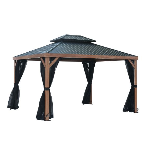 Gazebo Banff, 10' x 12', structure en aluminium, toit double