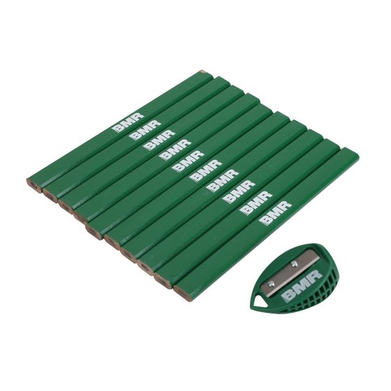Carpenter Pencil Set - Thick Lead - with Sharpener - 10/Pkg