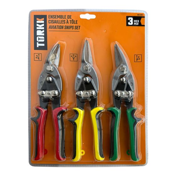 Aviation Snips Set - CRV Steel - 3-Piece