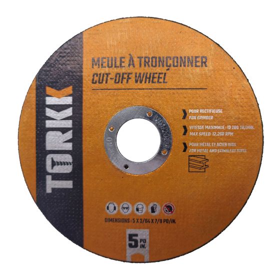 Disques de coupe pour meuleuse, 5", 5/pqt