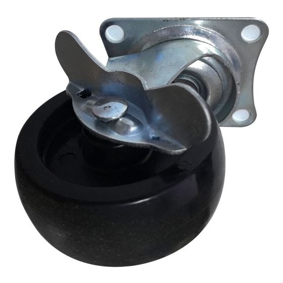 Swivel Caster with Brake - Rubber - 3"- 75kg Load Capacity