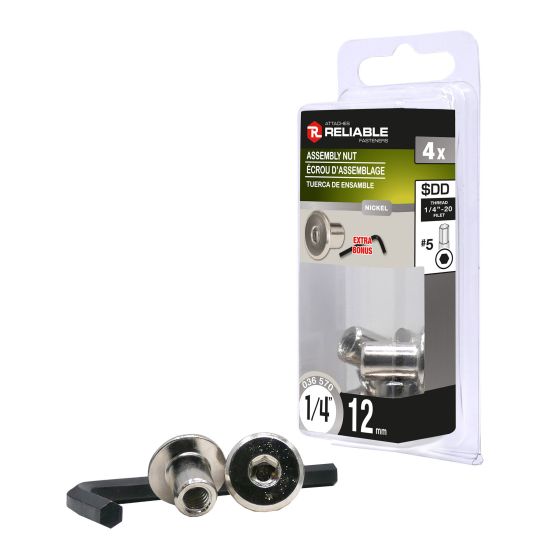 JCN Hex Nuts - 1/4" x 12 mm - 4/Pkg