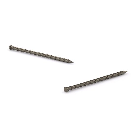 Clou panneau, 1 5/8", tige torsadée, fini frêne, 90/pqt