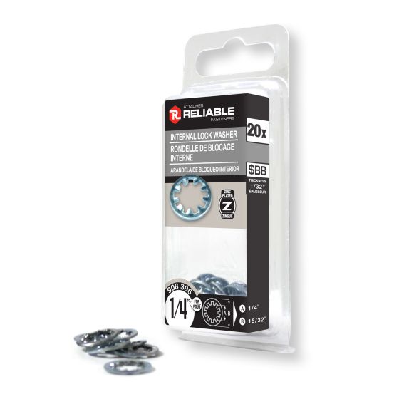 Internal Lock Washers - 1/4" - Zinc-Plated - 20/Pkg