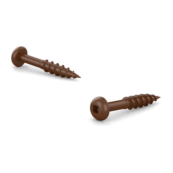 Treated Wood Screws - #6 x 1" - Ceramic-Coated - Brown - 30/Pkg