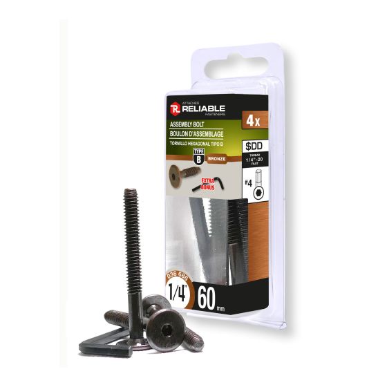 Assembly Bolts - 1/4" x 60 mm - JBC Type - 4/Pkg