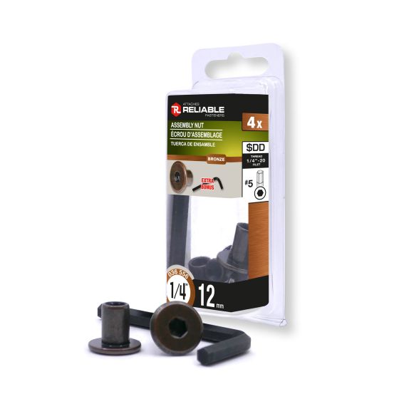 Hexagonal Nuts - 1/4" x 12 mm - JNC Type - 4/Pkg