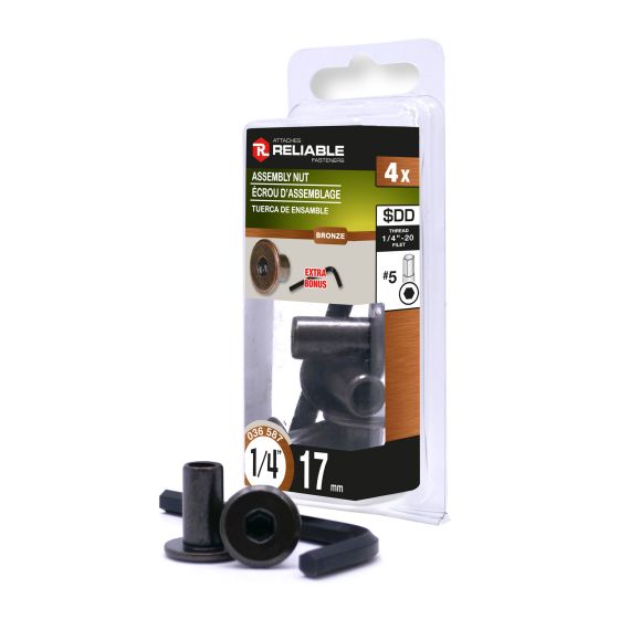 Hexagonal Nuts - 1/4" x 17 mm - JNC Type - 4/Pkg