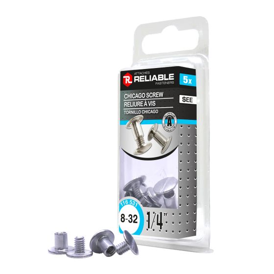Chicago Screws - Aluminum - #8-32 x 1/4" - 5/Pkg