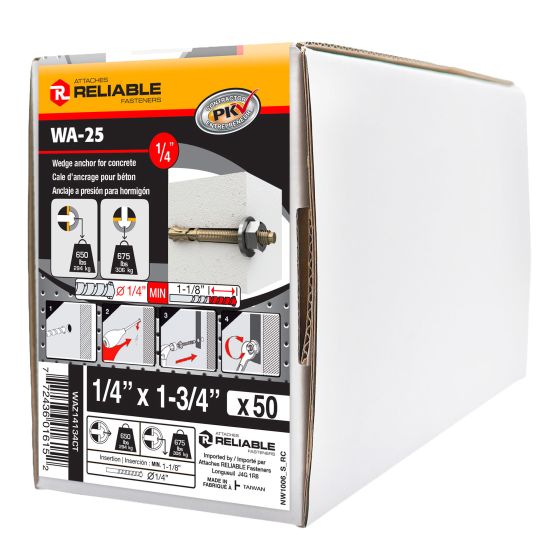 Wedge Anchors - 1/4" x 1 3/4" - 50/Pkg