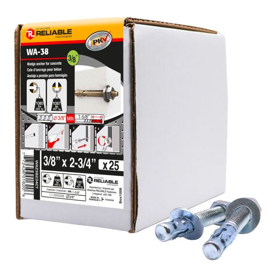 Wedge Anchors - 3/8" x 2-3/4" - 25/Pkg