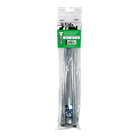 Bolts with Nuts and Washers - 1/2" x 10" - Grade 2 - 2/Pkg