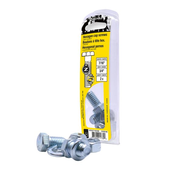 Bolts with Nuts and Washers - 7/16" x 3/4" - Grade 5 - 2/Pkg