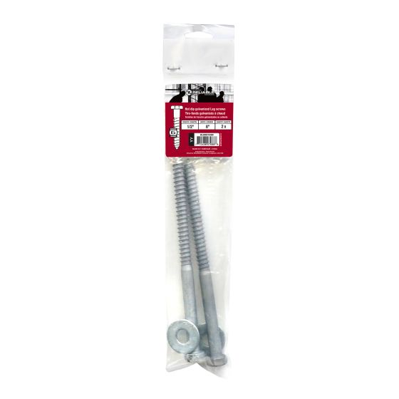 Lag Bolts - 1/2" x 8" - Galvanized - 2/Pkg