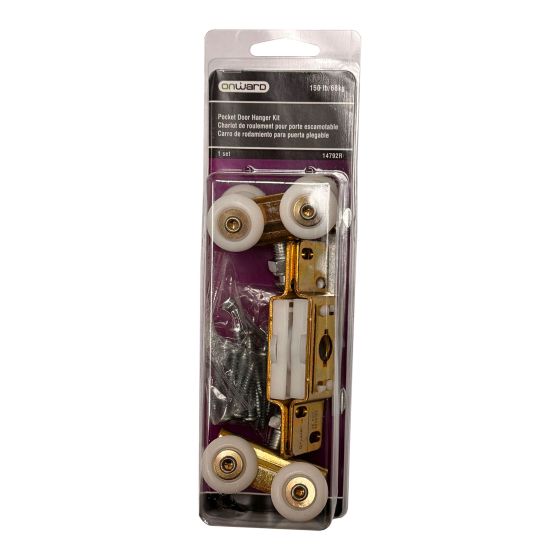 Pocket Door Hanger Kit - Snap-In - Gold Finish