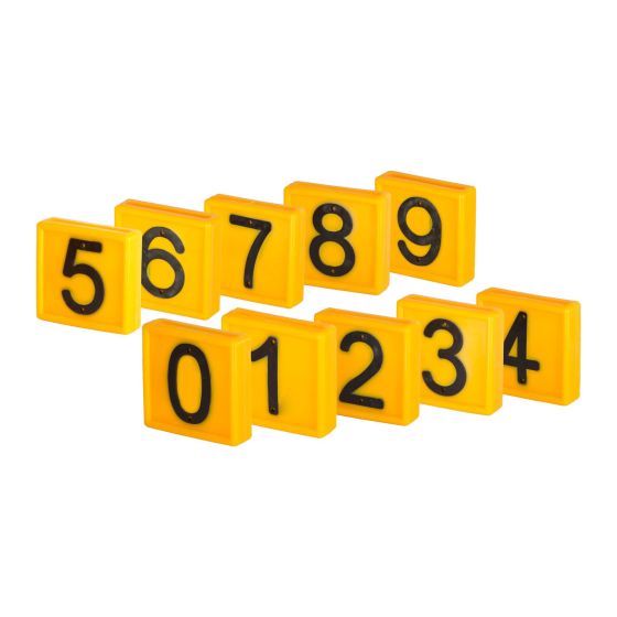Mixted Number Blocks 0-9 - Yellow - 10/Pkg