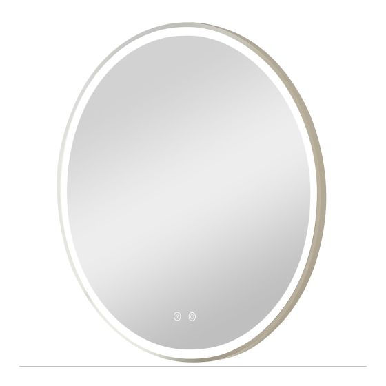 Miroir rond DEL, 27 1/2", antibuée, nickel brossé