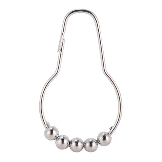 Shower Curtain Hooks - 1.5" x 2.83" - Chrome-Plated - 12/Pkg