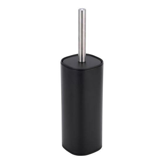 Brosse de toilette en acier inoxydable, 3,86" x 9,33" x 13,9", noir