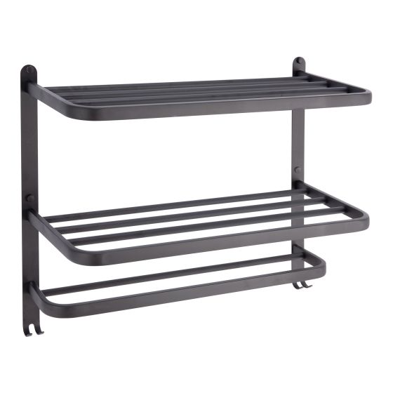 Porte-serviettes en acier, 22 5/8" x 9" x 16 1/8", noir