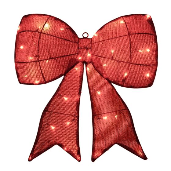 LED Lit Bow - 19" - 35 Lights - Battery Operated