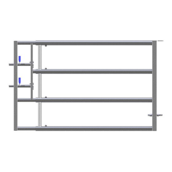 Barrière complète LV4 galvanisée, 1 entretoise, ajustable 2 à 3 m