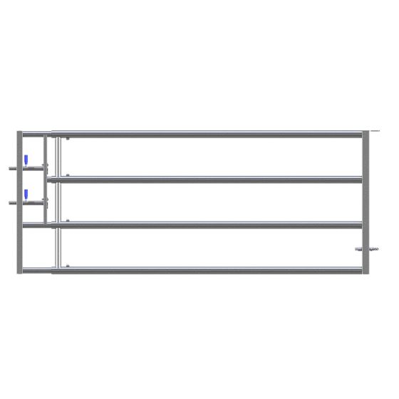 Barrière complète LV4 galvanisée, 1 entretoise, ajustable 3 à 4 m