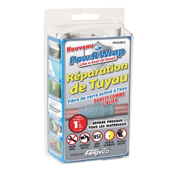 Scellant pour réparation de tuyau Pow-R Wrap, 2" x 48", gris