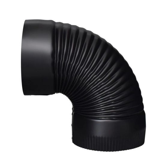 Coude ondulé 90°, Noir mat, Cal. 24, 8"