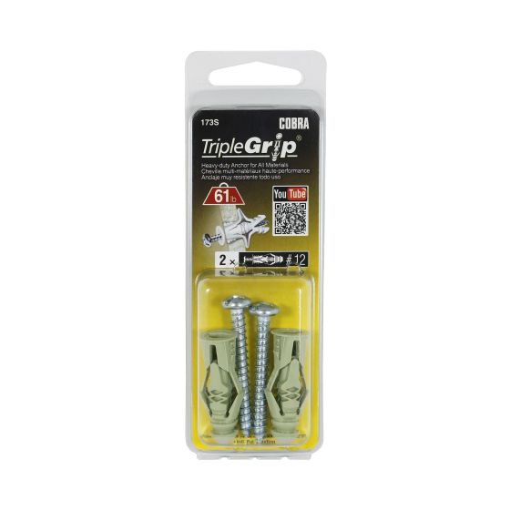 TripleGrip #12 Green (+ Screws) Anchors (2)