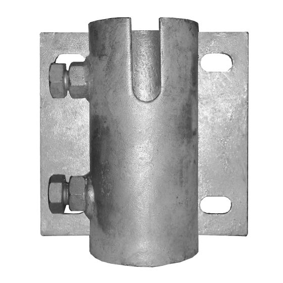 Serre pieu/Attache chaine, 5" x 5" x 3/16"