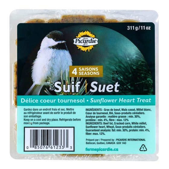 Suif Délice aux coeurs de tournesol pour oiseaux 345 g
