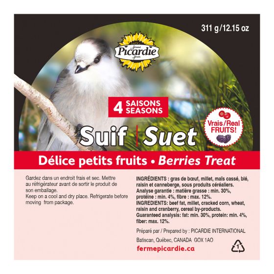 Suif Délice aux petits fruits pour oiseaux, 311 g