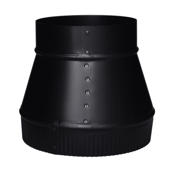 Raccord d'évasement, Grande extrémité plissé, Noir mat, Cal. 24, 6" x 8"
