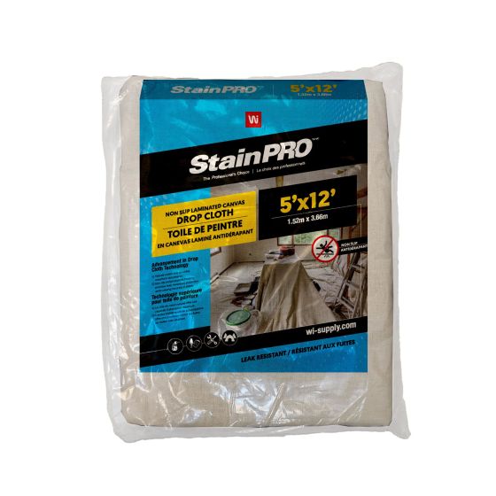 Drop Cloth – Non Slip Laminated Canvas – Cream - 5’ x 12’