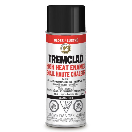 High Heat Enamel Spray Paint - Gloss - Black - 340 g