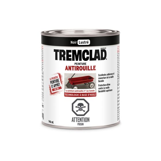 Tremclad Oil Based Rust Paint - Gloss - Black - 946 ml