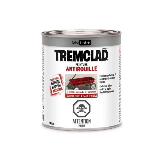 Tremclad Oil Based Rust Paint - Gloss - Grey - 946 ml