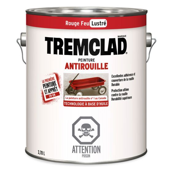 Tremclad Oil Based Rust Paint - Gloss - Fire Red - 3.78 l